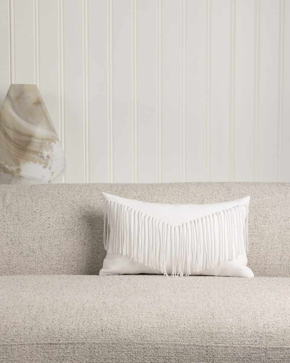 Mane Blanc Lumbar Fringe Pillow